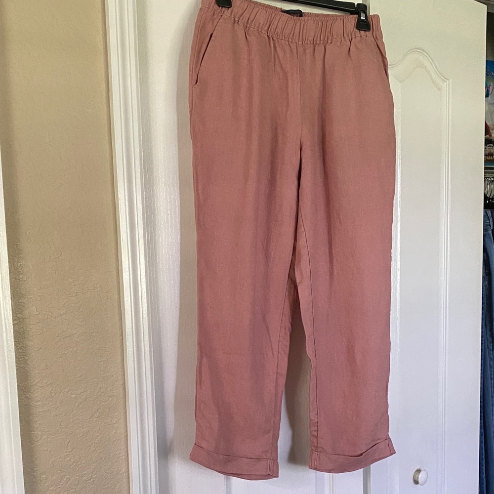 Rachael Roy Cropped Linen Pants